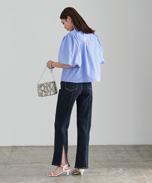 KOBE LETTUCE（コウベレタス）の「バックスリットハイライズデニム（デニムパンツ・レディース・ライトブルー/ブラック/グレー/インディゴブルー・M/PM/PS/S）」の20枚目の写真