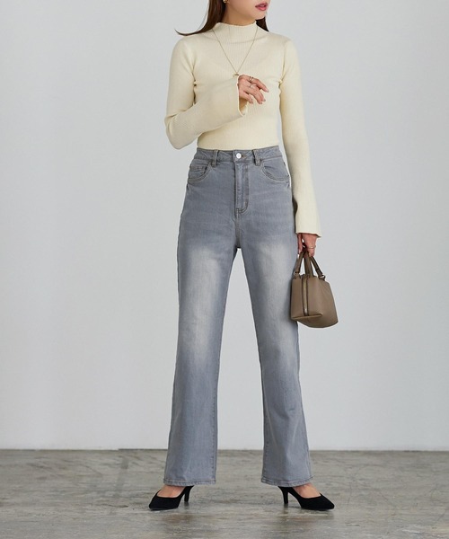 KOBE LETTUCE（コウベレタス）の「バックスリットハイライズデニム（デニムパンツ・レディース・ライトブルー/ブラック/グレー/インディゴブルー・M/PM/PS/S）」の5枚目の写真