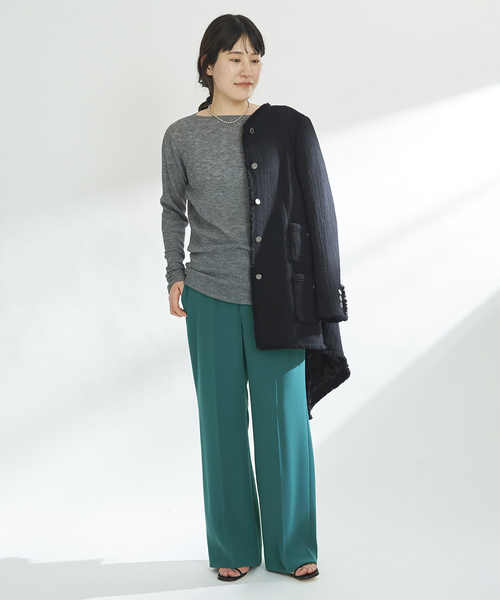 plage（プラージュ）の「《予約》washable straight パンツ（その他パンツ・レディース・グリーン系その他/ダークブルー/ホワイト・36/38/34）」の4枚目の写真