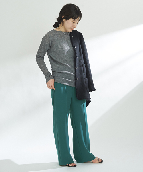 plage（プラージュ）の「《予約》washable straight パンツ（その他パンツ・レディース・グリーン系その他/ダークブルー/ホワイト・36/38/34）」の5枚目の写真