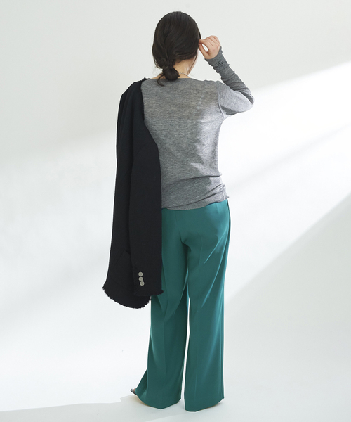 plage（プラージュ）の「《予約》washable straight パンツ（その他パンツ・レディース・グリーン系その他/ダークブルー/ホワイト・36/38/34）」の12枚目の写真