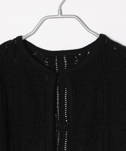 LOWRYS FARM（ローリーズファーム）の「オープンワークニットジレ　346342（ベスト・レディース・ブラック/ブラウン/アイボリー・FREE）」の8枚目の写真