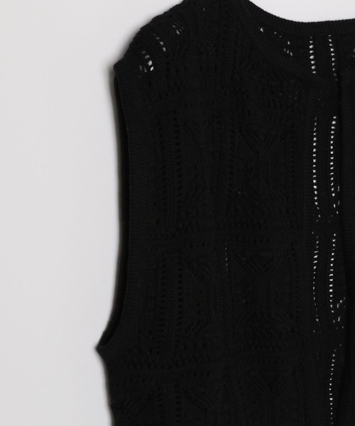 LOWRYS FARM（ローリーズファーム）の「オープンワークニットジレ　346342（ベスト・レディース・ブラック/ブラウン/アイボリー・FREE）」の9枚目の写真