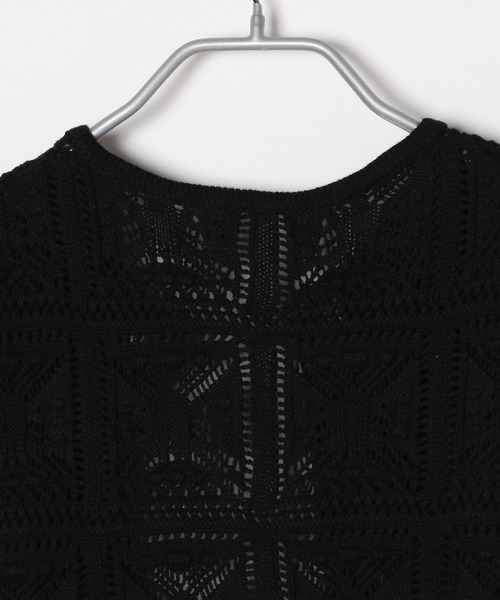 LOWRYS FARM（ローリーズファーム）の「オープンワークニットジレ　346342（ベスト・レディース・ブラック/ブラウン/アイボリー・FREE）」の12枚目の写真