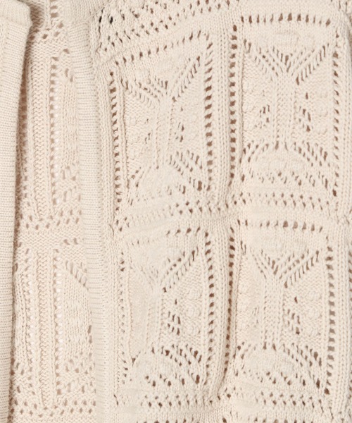 LOWRYS FARM（ローリーズファーム）の「オープンワークニットジレ　346342（ベスト・レディース・ブラック/ブラウン/アイボリー・FREE）」の14枚目の写真