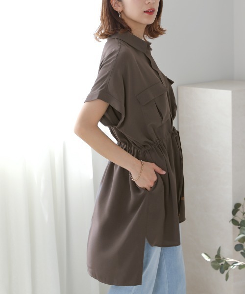 Bou Jeloud(ブージュルード)の「サファリシャツブラウス(シャツ/ブラウス・レディース・チャコールグレー/グリーン/ホワイト系その他・38)」の18枚目の写真