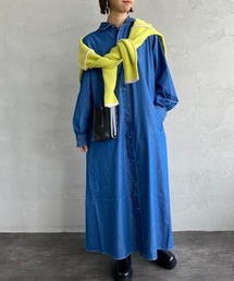 【LaLa Begin12・1月号掲載】[UNIVERSAL OVERALL/ユニバーサルオーバーオール] 別注 ロング丈シャツワンピース