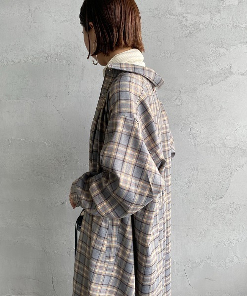 UNIVERSAL OVERALL（ユニバーサルオーバーオール）の「【LaLa Begin12・1月号掲載】[UNIVERSAL OVERALL/ユニバーサルオーバーオール] 別注 ロング丈シャツワンピース（ワンピース・レディース・ネイビー/グレー/インディゴブルー/ワンウォッシュ・F）」の21枚目の写真
