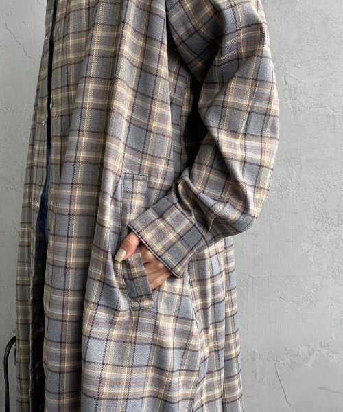 UNIVERSAL OVERALL（ユニバーサルオーバーオール）の「【LaLa Begin12・1月号掲載】[UNIVERSAL OVERALL/ユニバーサルオーバーオール] 別注 ロング丈シャツワンピース（ワンピース・レディース・ネイビー/グレー/インディゴブルー/ワンウォッシュ・F）」の6枚目の写真