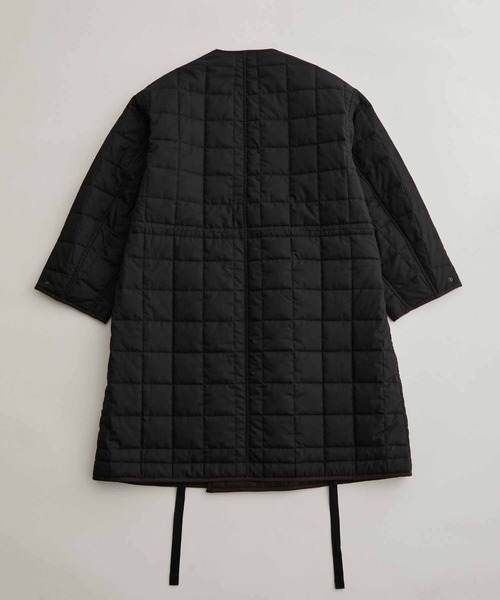 リサイクルキルトオーバーサイズノーカラーセミダブルコート/サスティナブル/ユニセックス