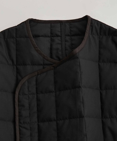 リサイクルキルトオーバーサイズノーカラーセミダブルコート/サスティナブル/ユニセックス