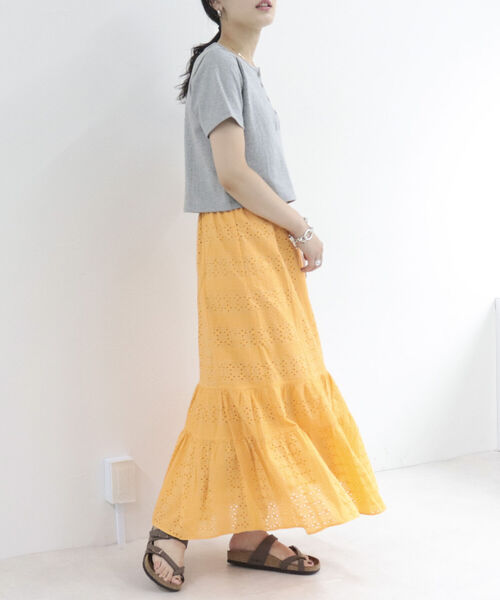 fredy emue（フレディエミュ）の「ヘンリーネック　クロップドTシャツ（Tシャツ/カットソー・レディース・ブラック/グレー/オフホワイト・38）」の16枚目の写真