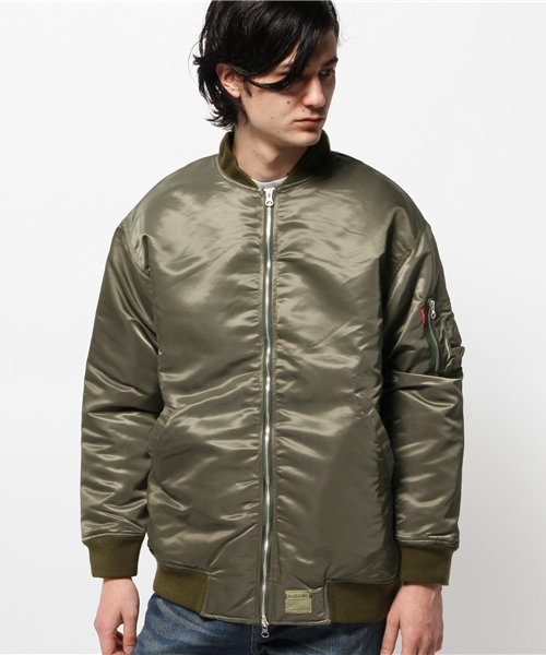 OUTLET(アウトレット)の「【WHO'S WHO gallery】EM中綿入リBIGMA-1(MA-1・メンズ・カーキ・FREE)」の1枚目の写真