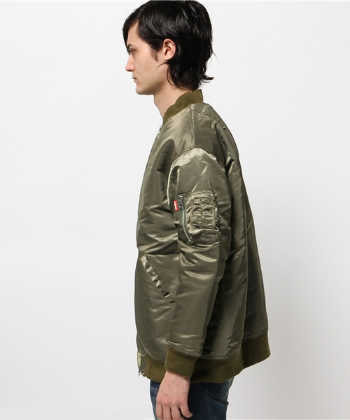 OUTLET(アウトレット)の「【WHO'S WHO gallery】EM中綿入リBIGMA-1(MA-1・メンズ・カーキ・FREE)」の6枚目の写真