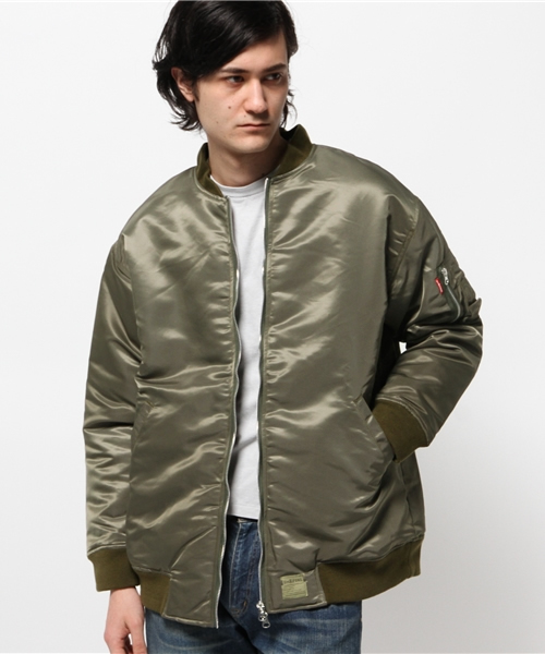 OUTLET(アウトレット)の「【WHO'S WHO gallery】EM中綿入リBIGMA-1(MA-1・メンズ・カーキ・FREE)」の10枚目の写真