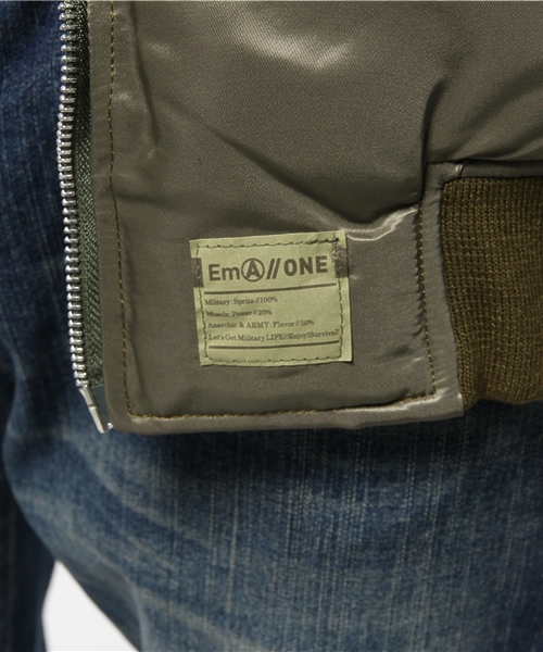 OUTLET(アウトレット)の「【WHO'S WHO gallery】EM中綿入リBIGMA-1(MA-1・メンズ・カーキ・FREE)」の8枚目の写真