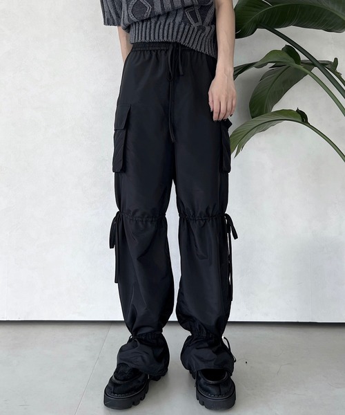 musubore（ムスボレ）の「リラックスリボンボンテージパンツ（その他パンツ・レディース・ブラック/グリーン/ホワイト×ブラック・1/0）」の6枚目の写真