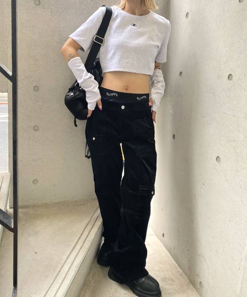 WHO'S WHO gallery（フーズフーギャラリー）の「【SLOPPY/スロッピー】Sロゴアームウォーマートップス（Tシャツ/カットソー・レディース・アッシュグレー/ブラック/オフホワイト・FREE）」の7枚目の写真