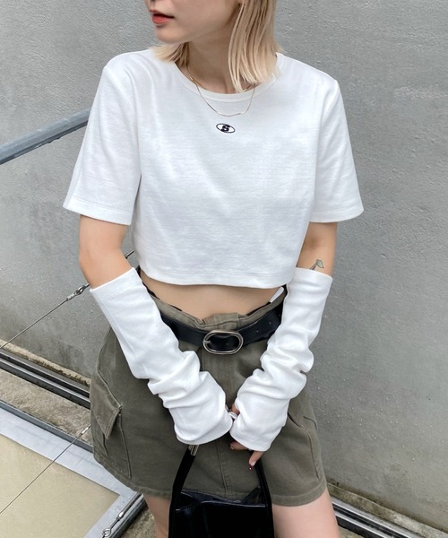 WHO'S WHO gallery（フーズフーギャラリー）の「【SLOPPY/スロッピー】Sロゴアームウォーマートップス（Tシャツ/カットソー・レディース・アッシュグレー/ブラック/オフホワイト・FREE）」の11枚目の写真