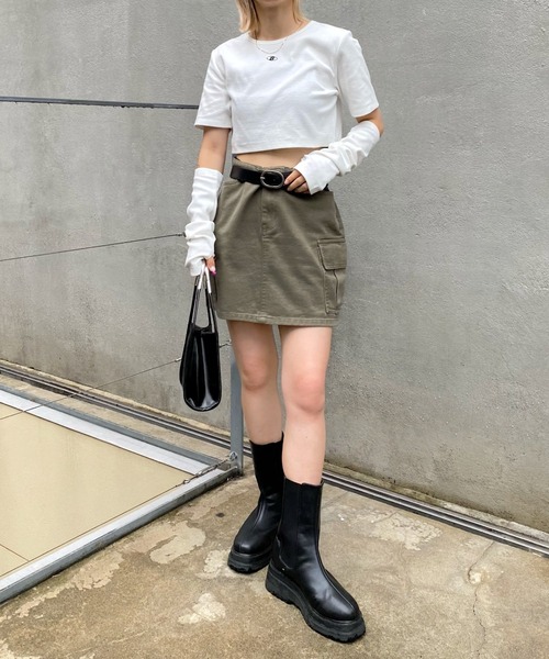 WHO'S WHO gallery（フーズフーギャラリー）の「【SLOPPY/スロッピー】Sロゴアームウォーマートップス（Tシャツ/カットソー・レディース・アッシュグレー/ブラック/オフホワイト・FREE）」の9枚目の写真