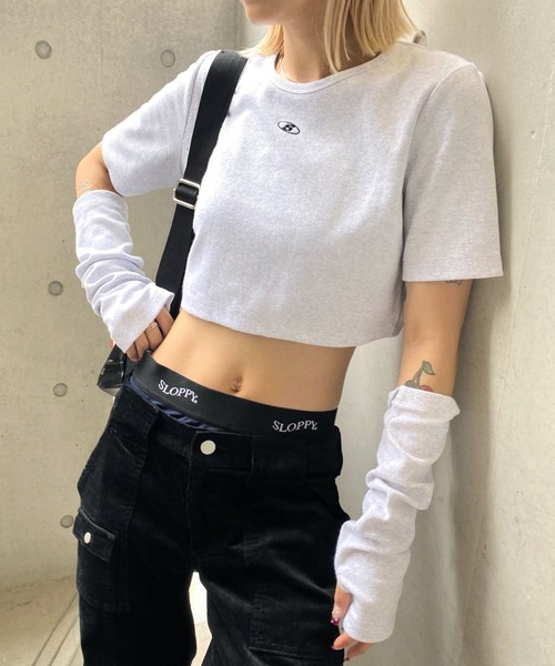 WHO'S WHO gallery（フーズフーギャラリー）の「【SLOPPY/スロッピー】Sロゴアームウォーマートップス（Tシャツ/カットソー・レディース・アッシュグレー/ブラック/オフホワイト・FREE）」の12枚目の写真