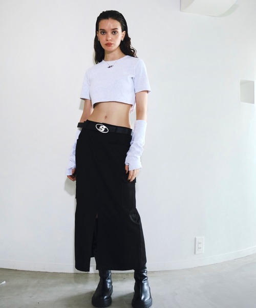 WHO'S WHO gallery（フーズフーギャラリー）の「【SLOPPY/スロッピー】Sロゴアームウォーマートップス（Tシャツ/カットソー・レディース・アッシュグレー/ブラック/オフホワイト・FREE）」の13枚目の写真