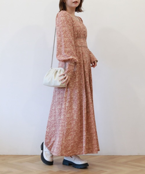 楽天市場】花柄ワンピース5分袖ティアードワンピース レディース