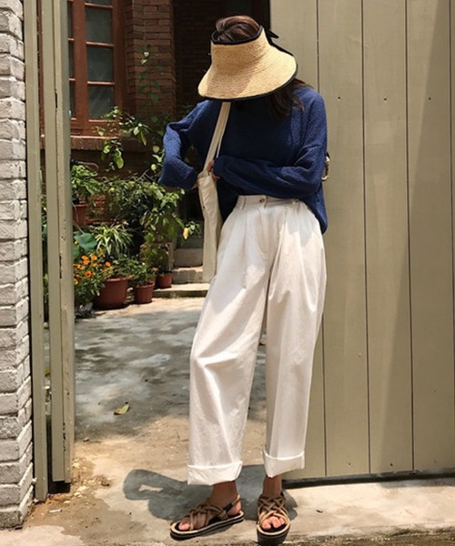 meJane（ミージェーン）の「タック入りルーズチノパンツ【ZOZOTOWN限定】（チノパンツ・レディース・ブラック/オフホワイト・S/M）」の13枚目の写真