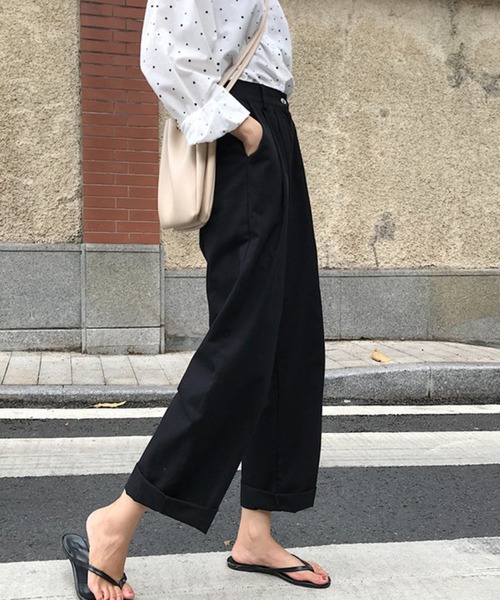 meJane（ミージェーン）の「タック入りルーズチノパンツ【ZOZOTOWN限定】（チノパンツ・レディース・ブラック/オフホワイト・S/M）」の18枚目の写真