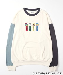Salong hameu（サロン ハミュー）の「PEZ（ペッツ）胸刺繍・袖プリントスウェットトレーナー（スウェット）」
