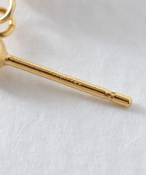 K14GF 2way パール×ホワイトトパーズバックしゃら ピアス（ピアス（両耳用））｜NOIR DE POUPEE（ノワールドプーペ）