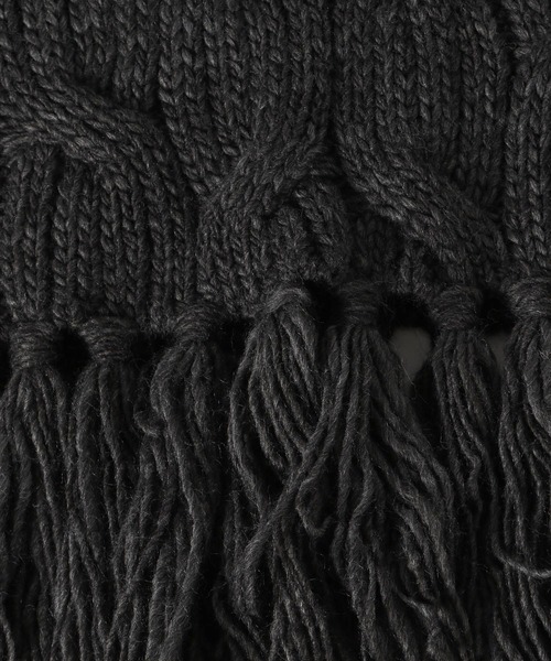 niko and...（ニコアンド）の「オリジナルニットフリンジポンチョ（ネックウォーマー/スヌード・レディース・ネイビー/チャコール/アイボリー・0）」の5枚目の写真