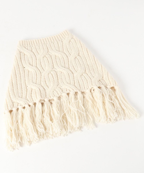 niko and...（ニコアンド）の「オリジナルニットフリンジポンチョ（ネックウォーマー/スヌード・レディース・ネイビー/チャコール/アイボリー・0）」の15枚目の写真