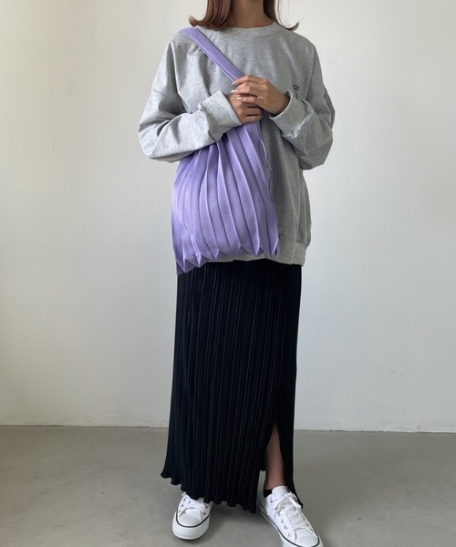 CLEA（クレア）の「【全9色展開】2WAYニットプリーツトートバッグ／エコバッグ（トートバッグ・レディース・ブラック/ベージュ/パープル/ブラウン/オリーブ/イエロー/オレンジ/ブルー系その他/バーガンディー・FREE）」の22枚目の写真