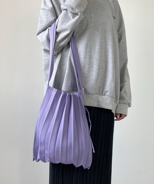 CLEA（クレア）の「【全9色展開】2WAYニットプリーツトートバッグ／エコバッグ（トートバッグ・レディース・ブラック/ベージュ/パープル/ブラウン/オリーブ/イエロー/オレンジ/ブルー系その他/バーガンディー・FREE）」の19枚目の写真