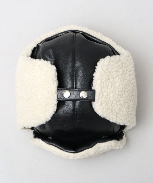 glabella（グラベラ）の「ヴィンテージ風 PU ボア アビエイターキャプ（キャップ・メンズ・ブラック系その他/ブラック系その他2・FREE）」の4枚目の写真