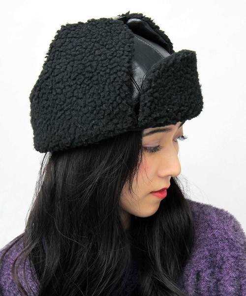 glabella（グラベラ）の「ヴィンテージ風 PU ボア アビエイターキャプ（キャップ・メンズ・ブラック系その他/ブラック系その他2・FREE）」の15枚目の写真