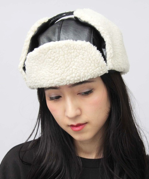 glabella（グラベラ）の「ヴィンテージ風 PU ボア アビエイターキャプ（キャップ・メンズ・ブラック系その他/ブラック系その他2・FREE）」の17枚目の写真