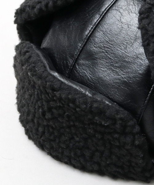 glabella（グラベラ）の「ヴィンテージ風 PU ボア アビエイターキャプ（キャップ・メンズ・ブラック系その他/ブラック系その他2・FREE）」の18枚目の写真