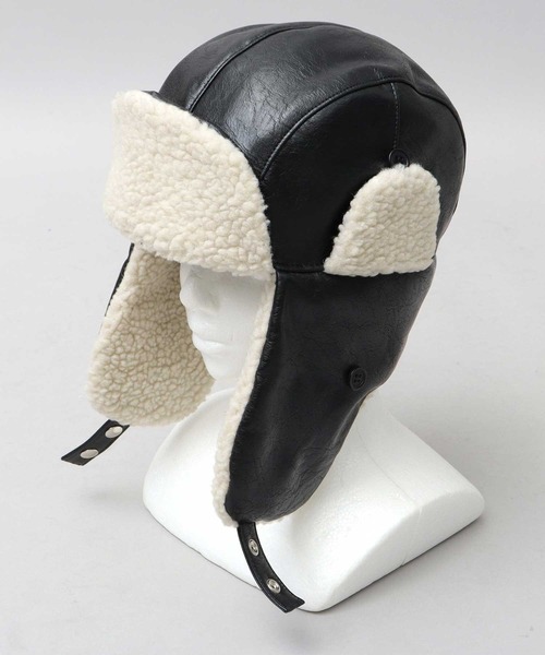 glabella（グラベラ）の「ヴィンテージ風 PU ボア アビエイターキャプ（キャップ・メンズ・ブラック系その他/ブラック系その他2・FREE）」の22枚目の写真