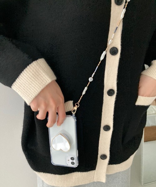 Me%（ミィパーセント）の「パール&ビーズモバイルストラップ（スマホグッズ・レディース・イエロー/グレー・FREE）」の9枚目の写真