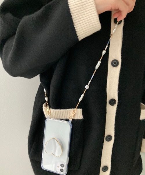 Me%（ミィパーセント）の「パール&ビーズモバイルストラップ（スマホグッズ・レディース・イエロー/グレー・FREE）」の6枚目の写真