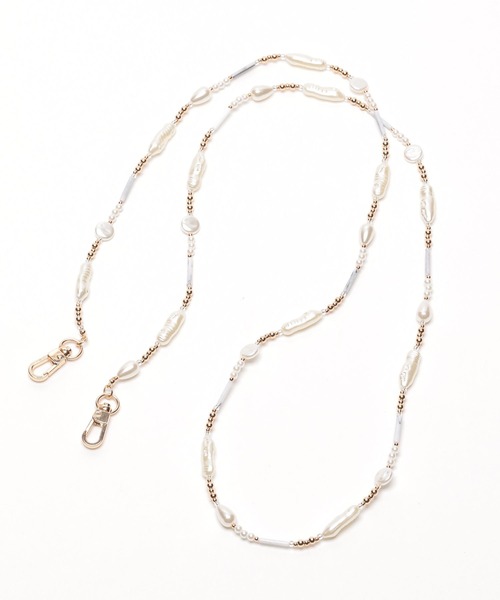 Me%（ミィパーセント）の「パール&ビーズモバイルストラップ（スマホグッズ・レディース・イエロー/グレー・FREE）」の14枚目の写真