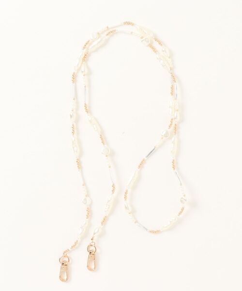 Me%（ミィパーセント）の「パール&ビーズモバイルストラップ（スマホグッズ・レディース・イエロー/グレー・FREE）」の10枚目の写真