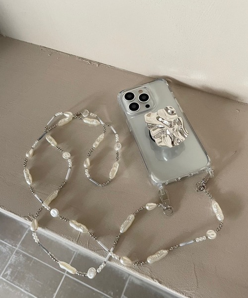 Me%（ミィパーセント）の「パール&ビーズモバイルストラップ（スマホグッズ・レディース・イエロー/グレー・FREE）」の22枚目の写真