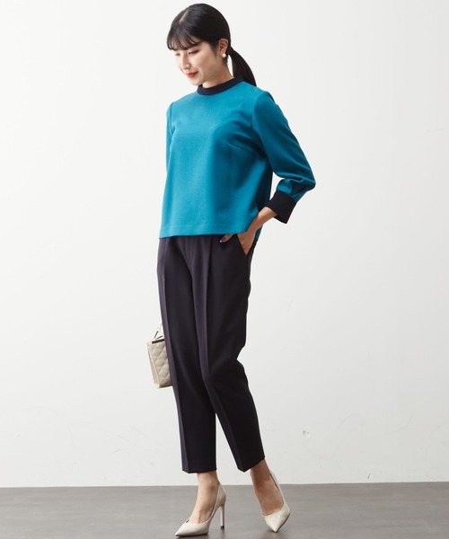 Tiara（ティアラ）の「バイカラートップス（シャツ/ブラウス・レディース・ターコイズブルー/キャメル/ブラック・FREE）」の3枚目の写真