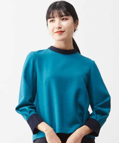 Tiara（ティアラ）の「バイカラートップス（シャツ/ブラウス・レディース・ターコイズブルー/キャメル/ブラック・FREE）」の5枚目の写真