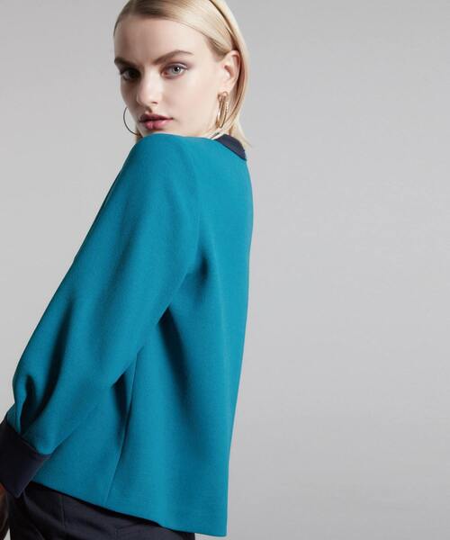 Tiara（ティアラ）の「バイカラートップス（シャツ/ブラウス・レディース・ターコイズブルー/キャメル/ブラック・FREE）」の6枚目の写真