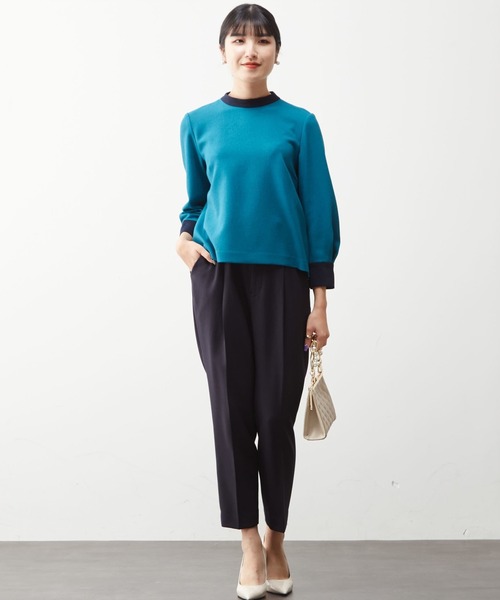 Tiara（ティアラ）の「バイカラートップス（シャツ/ブラウス・レディース・ターコイズブルー/キャメル/ブラック・FREE）」の7枚目の写真