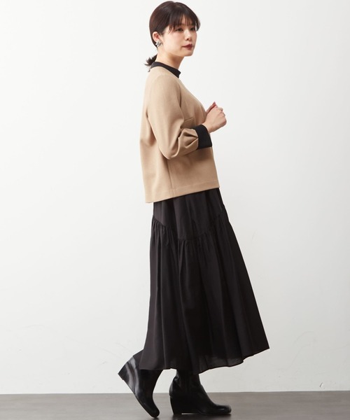 Tiara（ティアラ）の「バイカラートップス（シャツ/ブラウス・レディース・ターコイズブルー/キャメル/ブラック・FREE）」の14枚目の写真